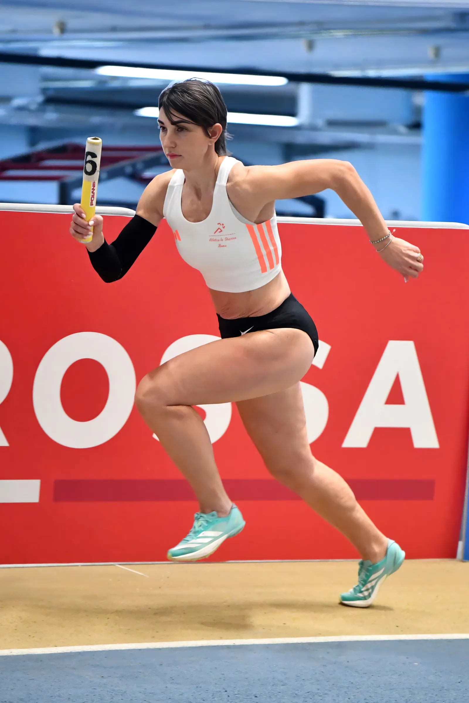 Silvia Di Domenico in partenza in staffetta ai Campionati Italiani Master Indoor, Ancona 2026